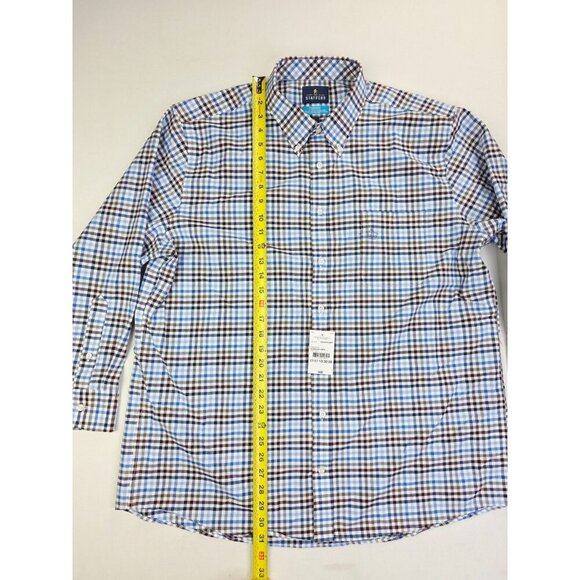 Stafford Regular Fit Size XL 17-17.5 32-33 Mens White Plum Blue Check Shirt NWT - Picture 8 of 10